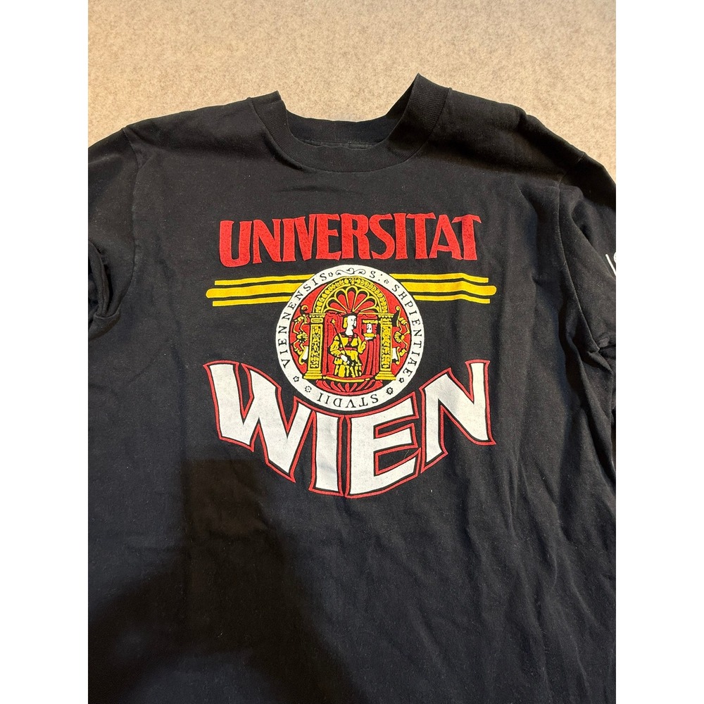 Vintage Oneita Power-T Universitat Wien University of Vienna Long Sleeve Shirt L - Picture 5 of 5